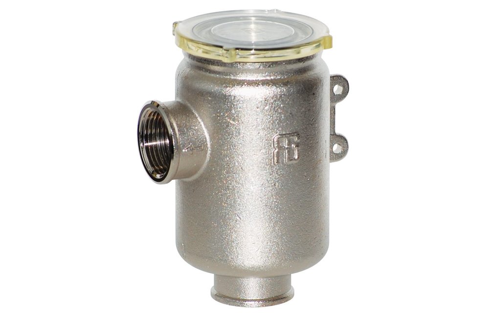 Messing-vernikkeld koelwaterfilter met RVS 316 zeef