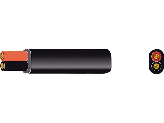 Automarine Platte PVC kabel 2x0.75mm² op minihaspel 5 meter