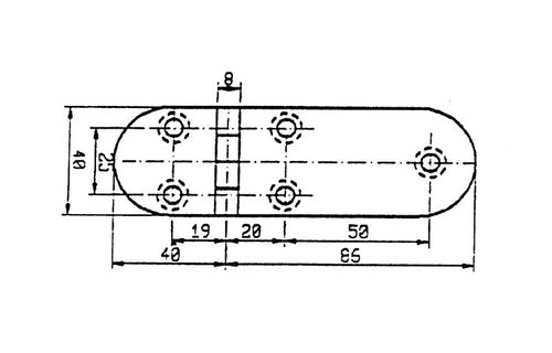 RVS scharnier 126 x 40