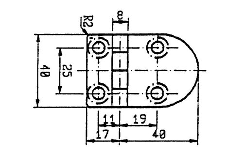 RVS scharnier 64 x 40