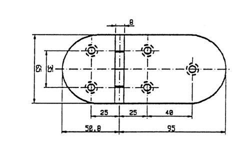 RVS scharnier 145,8 x 65