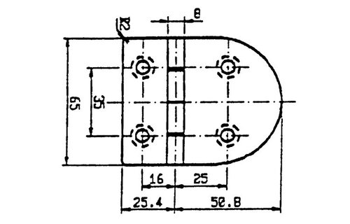RVS scharnier 76,2 x 65