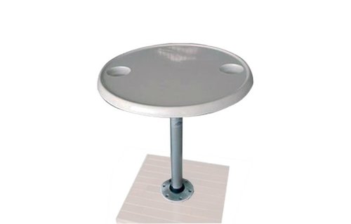 Allpa Volkunststof tafelblad rond set (Ø610mm) met poot (H=686mm) en voet