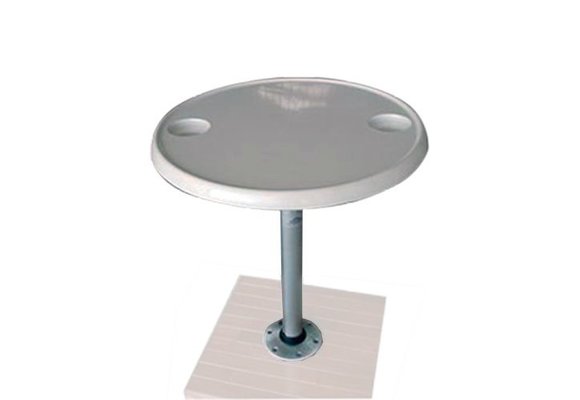 Allpa Volkunststof tafelblad rond set (Ø610mm) met poot (H=686mm) en voet