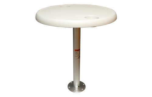 Allpa Volkunststof tafelblad rond set (Ø610mm) met poot (H=686mm) en voet