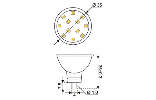 LED vervangingslamp  12xSMD - GU4 - 2 watt