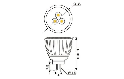 LED vervangingslamp 3xSMD - GU4 - 3.1 watt