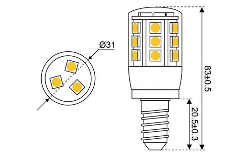 LED vervangingslamp  24xSMD - E14 - 4 watt