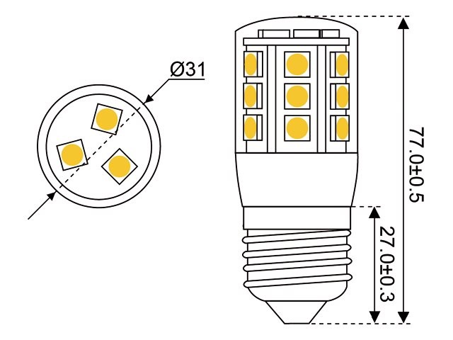 LED vervangingslamp  24xSMD - E27 - 4 watt