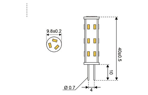 LED vervangingslamp  27xSMD - G4 - 1.3 watt