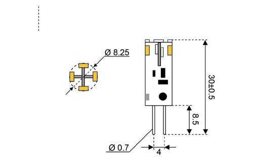 LED vervangingslamp  12xSMD - G4 - 2.5 watt