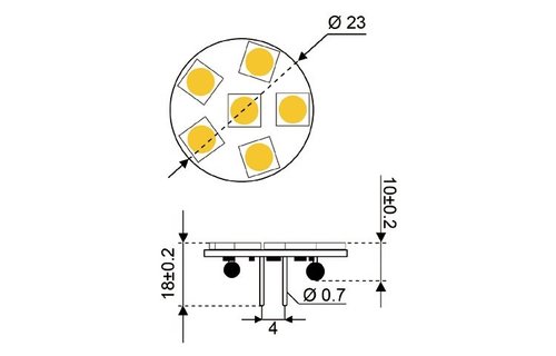 LED vervangingslamp 6xSMD - G4 achter