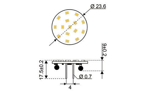 LED vervangingslamp 15xSMD - GZ4