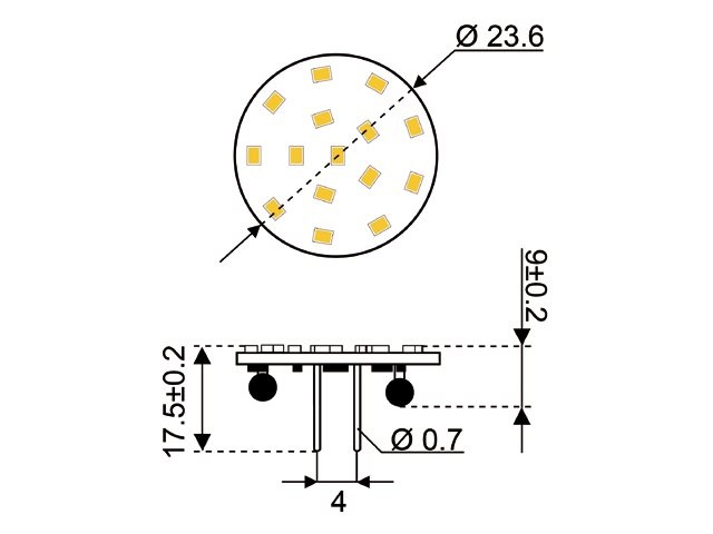 LED vervangingslamp 15xSMD - GZ4