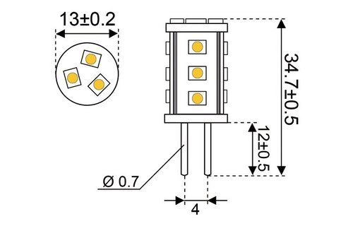 LED vervangingslamp  15xSMD - G4