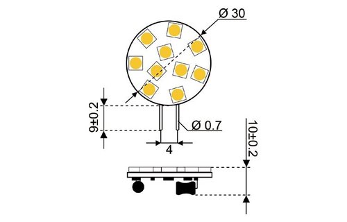 LED vervangingslamp  10xSMD - G4