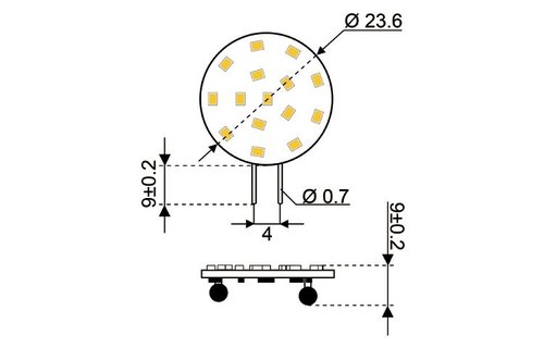 LED vervangingslamp 15xSMD - G4