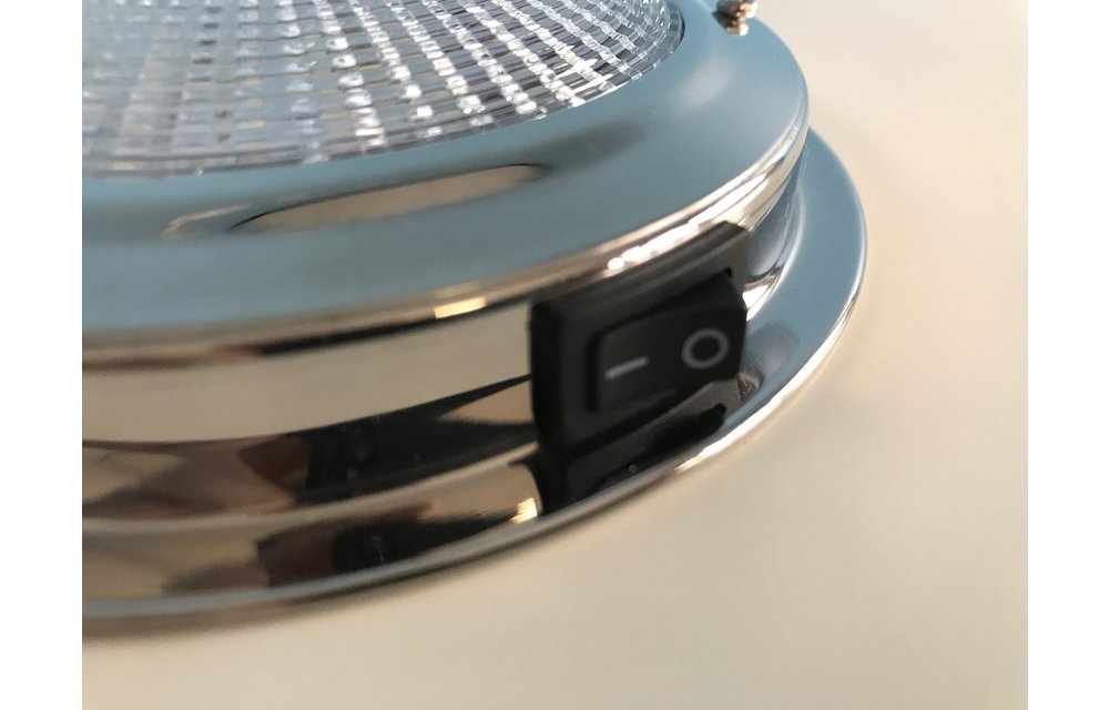 Allpa RVS LED-plafondlamp opbouw 12V/1 7W LED 20x5Ø H32mm cool white