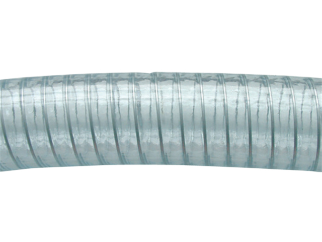 PVC koudwaterslang transparant met stalen spiraal