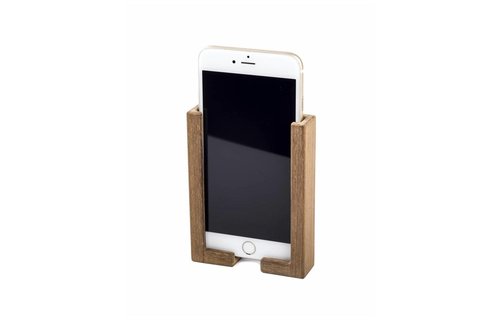 Teak smartphonehouder - geschikt voor alle modellen