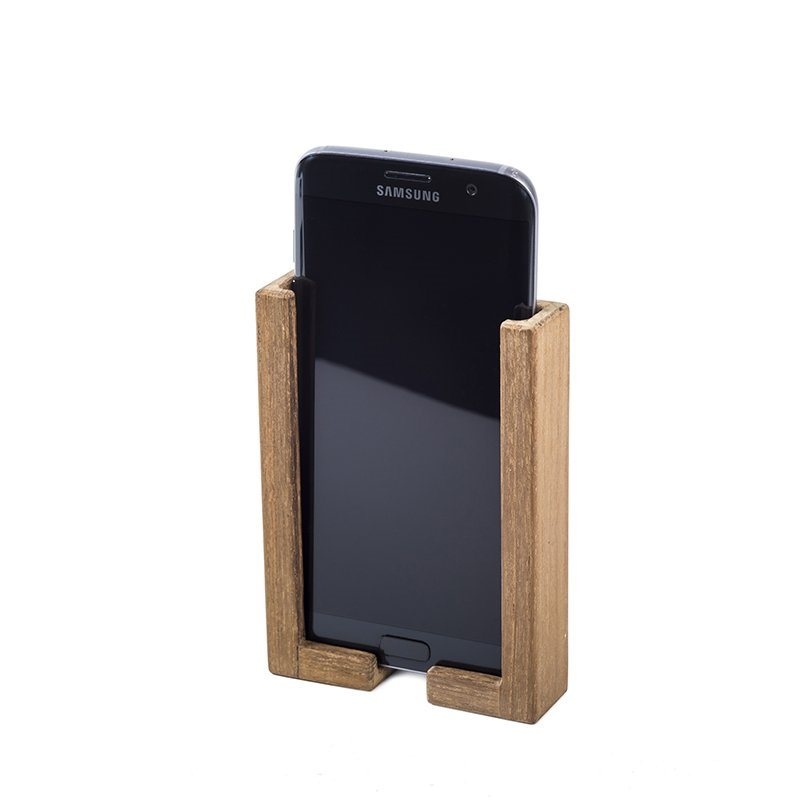 Teak smartphonehouder - geschikt voor alle modellen