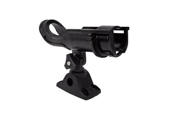 Hengelhouder Heavy duty | Zwart met dek montage