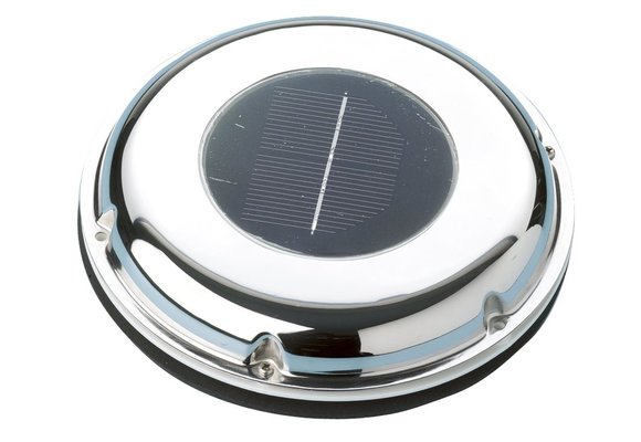Allpa RVS Ventilator op zonne-energie 20m³/h  met oplaadbare accu & schakelaar  blaast of zuigt