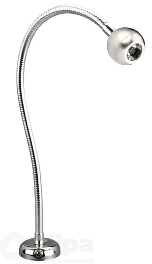 Allpa Flexibele LED-kaartleeslamp verchroomd messing 8-30V/1 2W LED 1x 1W