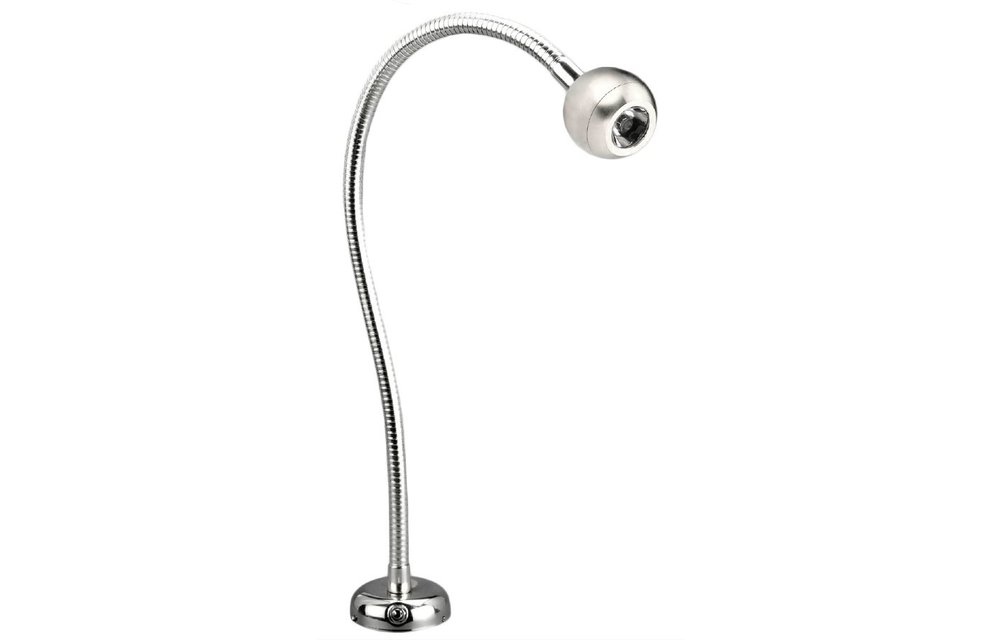Allpa Flexibele LED-kaartleeslamp verchroomd messing 8-30V/1 2W LED 1x 1W