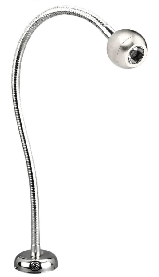 Allpa Flexibele LED-kaartleeslamp verchroomd messing 8-30V/1 2W LED 1x 1W