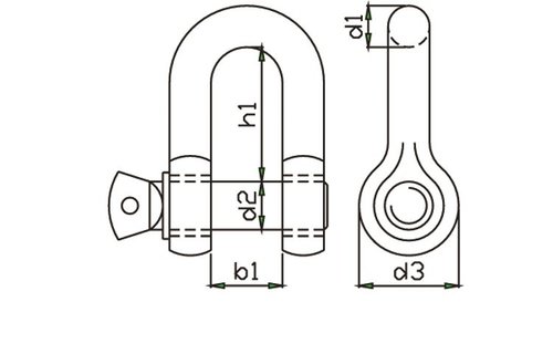 Talamex D-sluiting met captive pin