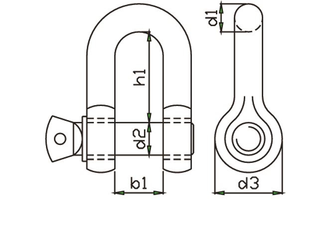 Talamex D-sluiting met captive pin