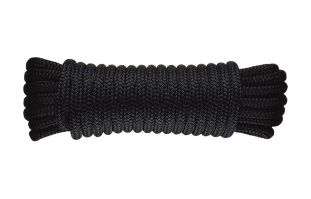 Luxe landvast zwart met lus 12mm 8m Actie