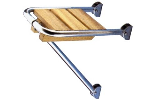 Allpa RVS Mini Zwemplateau met teakhouten vlonder  afm. 270x360mm  1x uithouder  buis Ø25mm