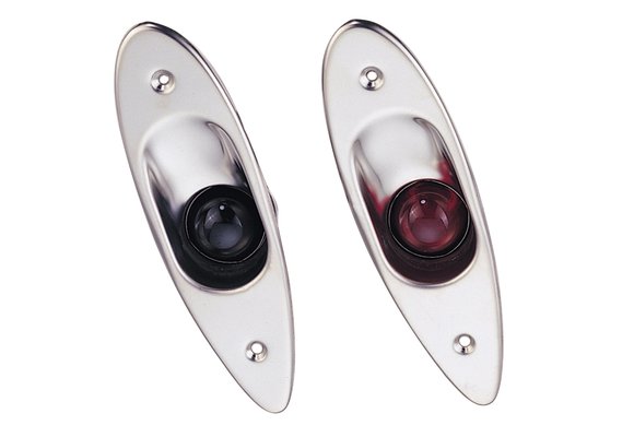 Allpa LED positielantaarnset voor bak-/stuurboord  zij-inbouw  12V/6W  RVS huis met rode/groene lens