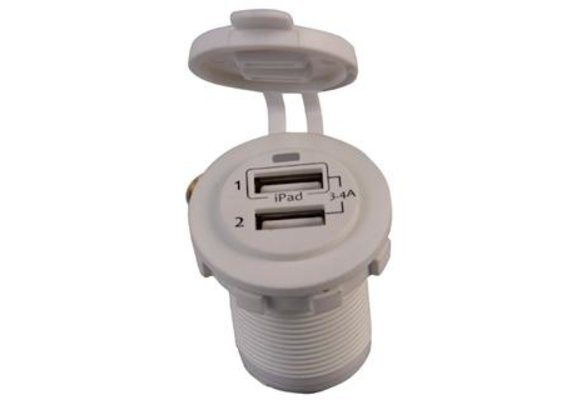 USB stopcontact dubbel | Wit