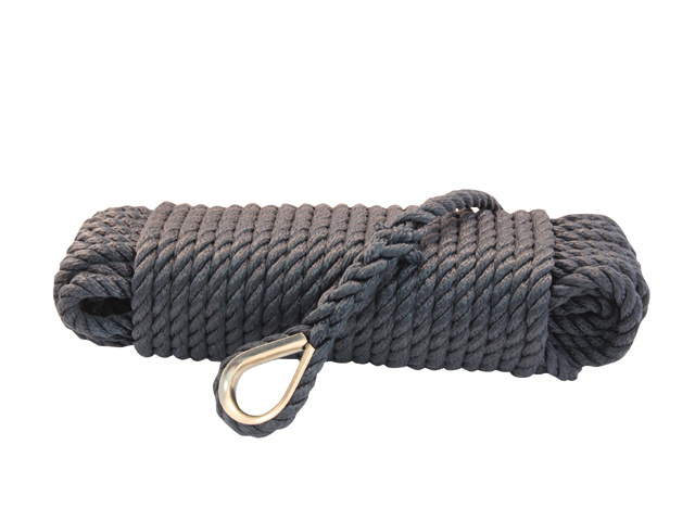 Ankerlijn met oog | Zwart