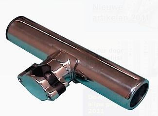 Allpa RVS hengelhouder voor railingmontage (Ø25mm) L=215mm max. Ø40mm