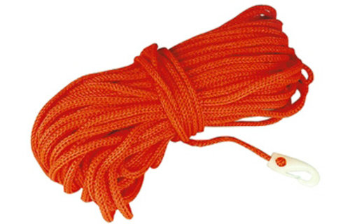 Allpa Holle Drijvende polypropyleen reddinglijn met musketonhaak  Ø8mm  L=30m  oranje