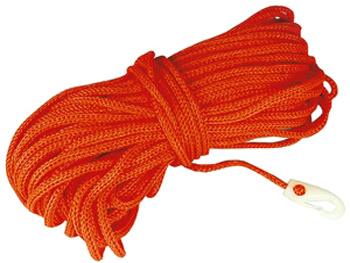 Allpa Holle Drijvende polypropyleen reddinglijn met musketonhaak Ø8mm L=30m oranje