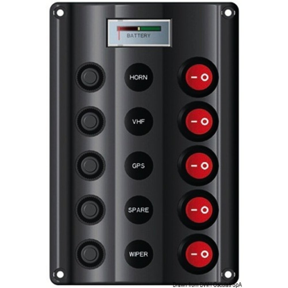 12V 3-groep tuimelschakelaar, paneel voor racewagens, carbon & red & blue racing auto-schakelpaneel