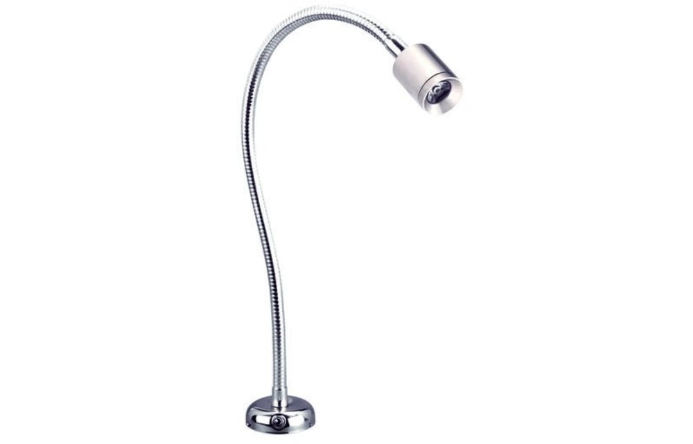Allpa Flexibele LED-kaartleeslamp verchroomd messing 8-30V/1 2W LED 1x 1W