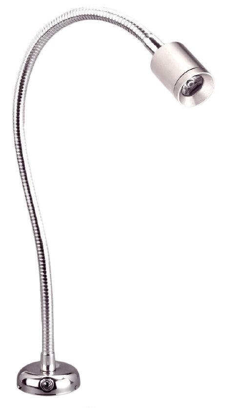 Allpa Flexibele LED-kaartleeslamp verchroomd messing 8-30V/1 2W LED 1x 1W