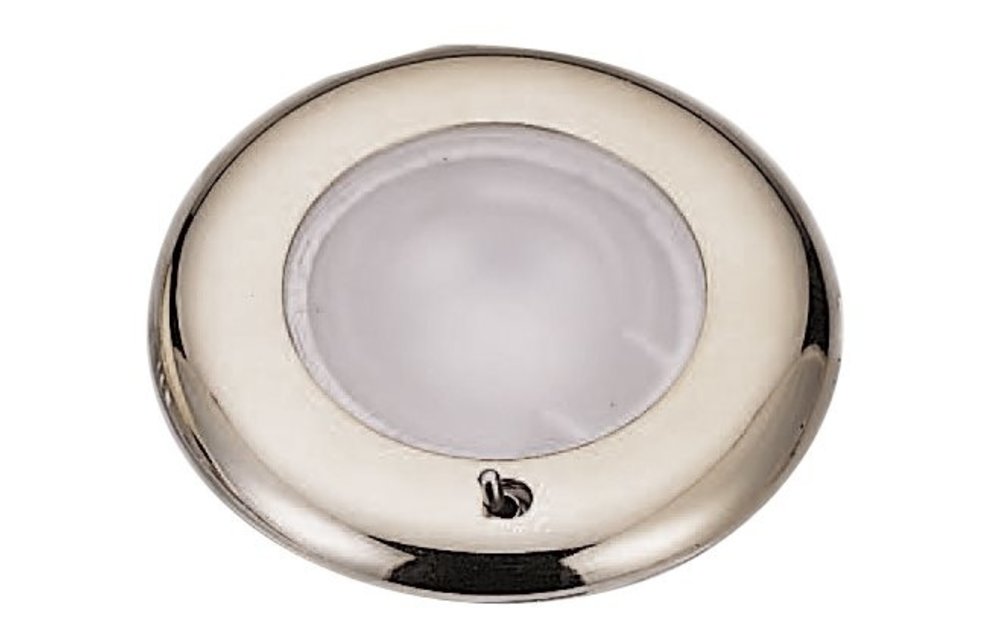 Allpa Kunststof LED-Plafondlamp met chromen ring inbouw 12-24V/1 8W met schakelaar