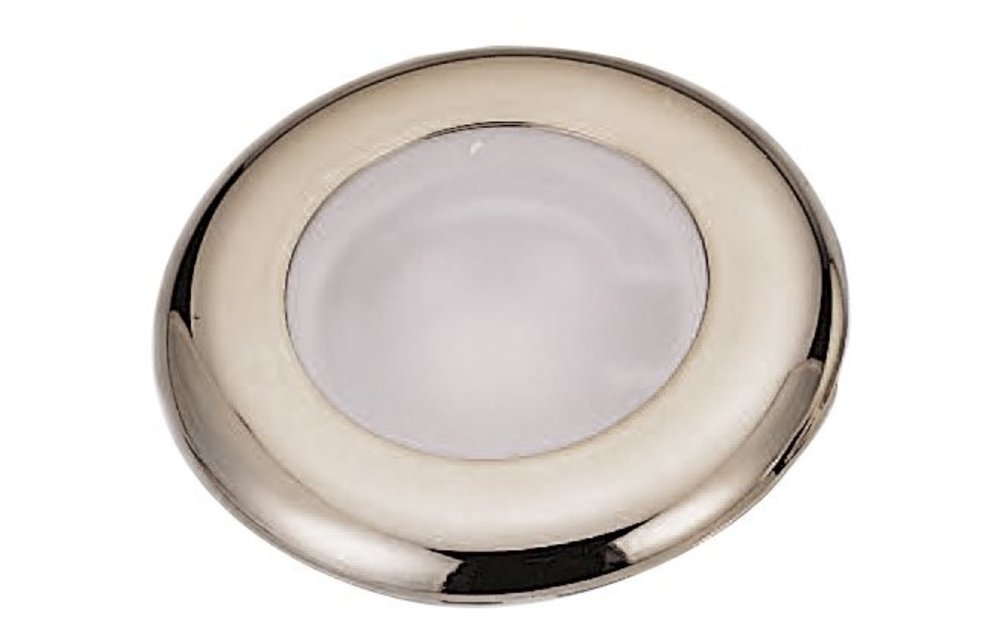 Allpa Kunststof LED-Plafondlamp met chromen ring  inbouw  12-24V/1 8W