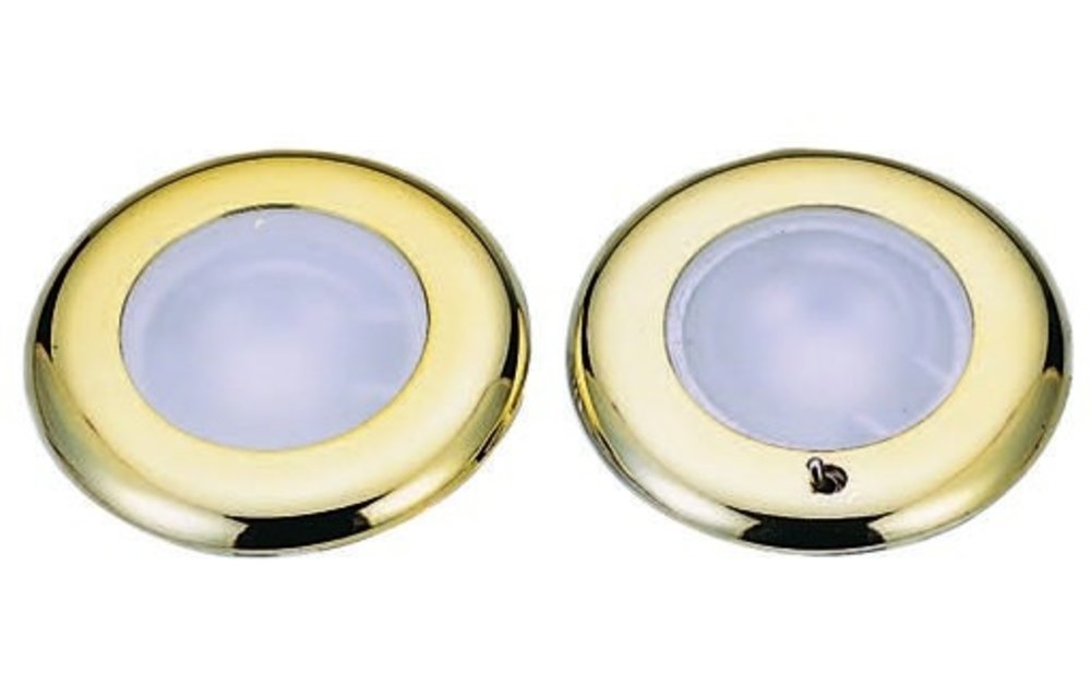 Allpa Kunststof LED-Plafondlamp met messing ring  inbouw  12-24V/1 8W