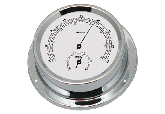 Talamex Serie 125 verchroomde Thermo-hygrometer