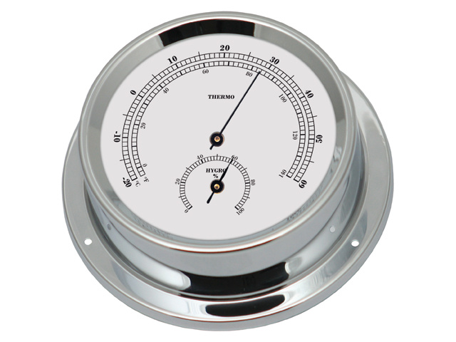 Talamex Serie 125 verchroomde Thermo-hygrometer