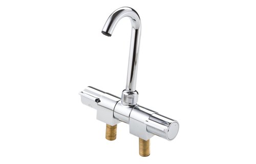 Allpa Verchroomde 2-knops mengkraan  met klapbare & draaibare 14mm-uitloop  aansluiting 3/8