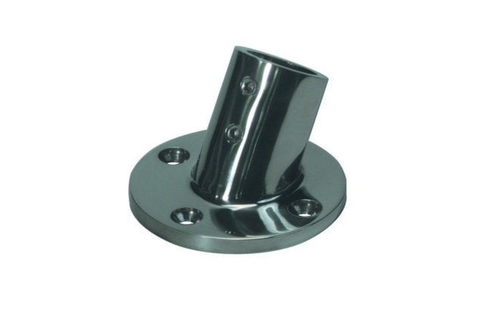 Allpa RVS Railingsteun 60° Ø25 4mm met ronde voet Ø71mm